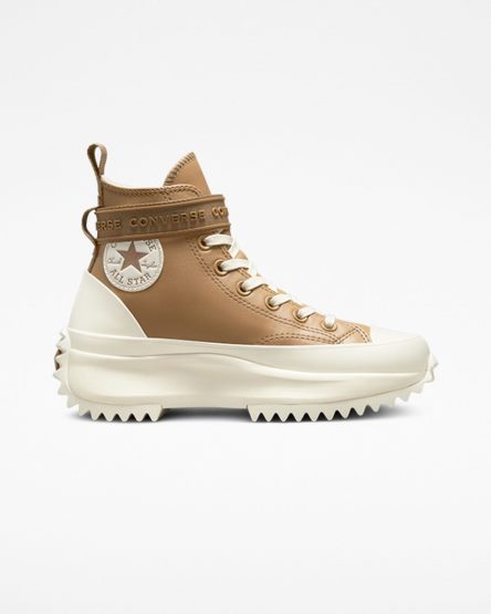 Topanky Na Platforme Converse Run Star Hike Kozene Utility Remienkove Vysoke Damske Hnede | SK FULBA1